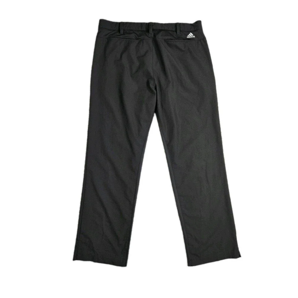 Mens Adidas Golf Performance Pants Black Stretch Flat Front 34x30